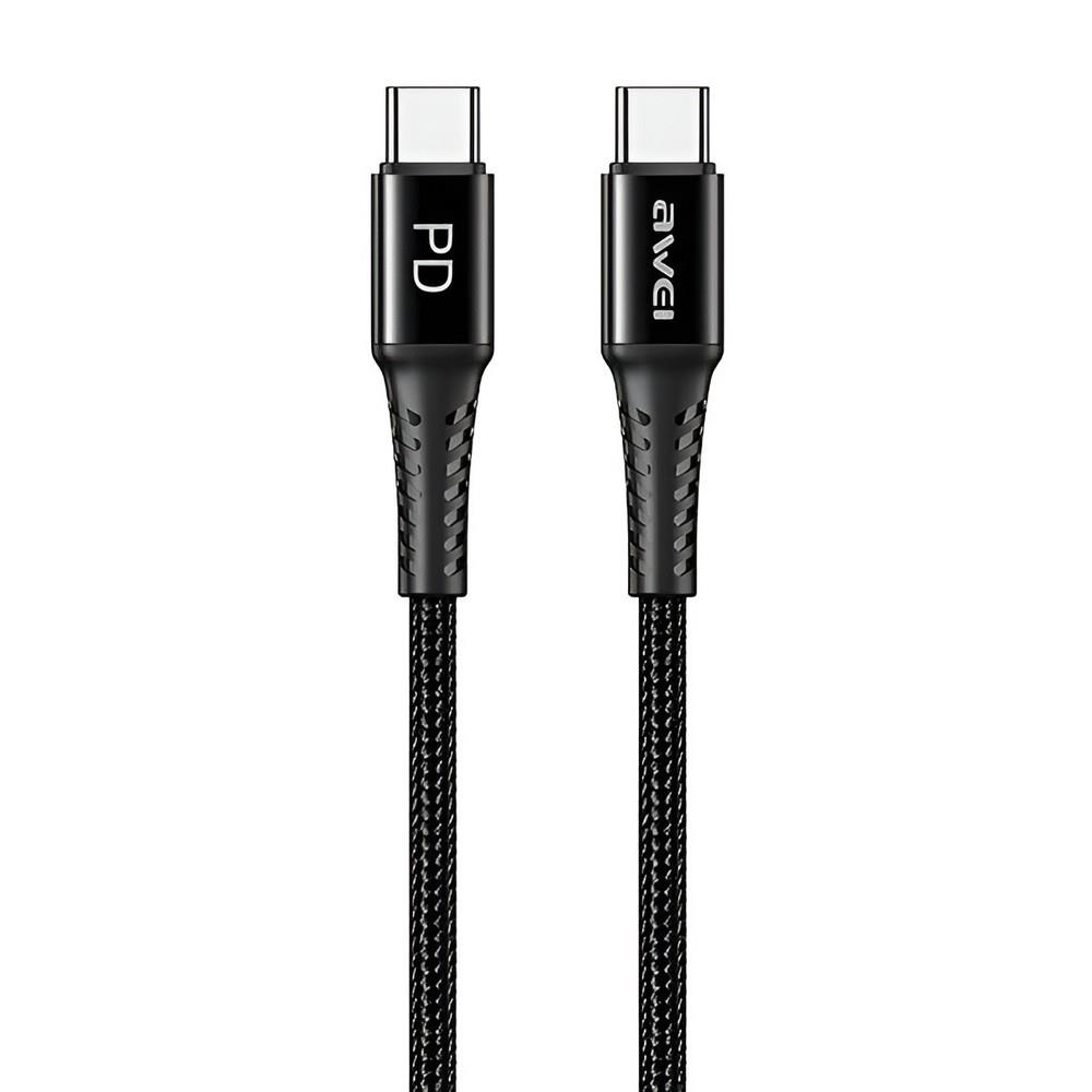 Kabel USB Awei CL-111T USB-C/USB-C 60W PD 3.1 Fast Charging 1m czarny  - Incom Group
 6954284000901