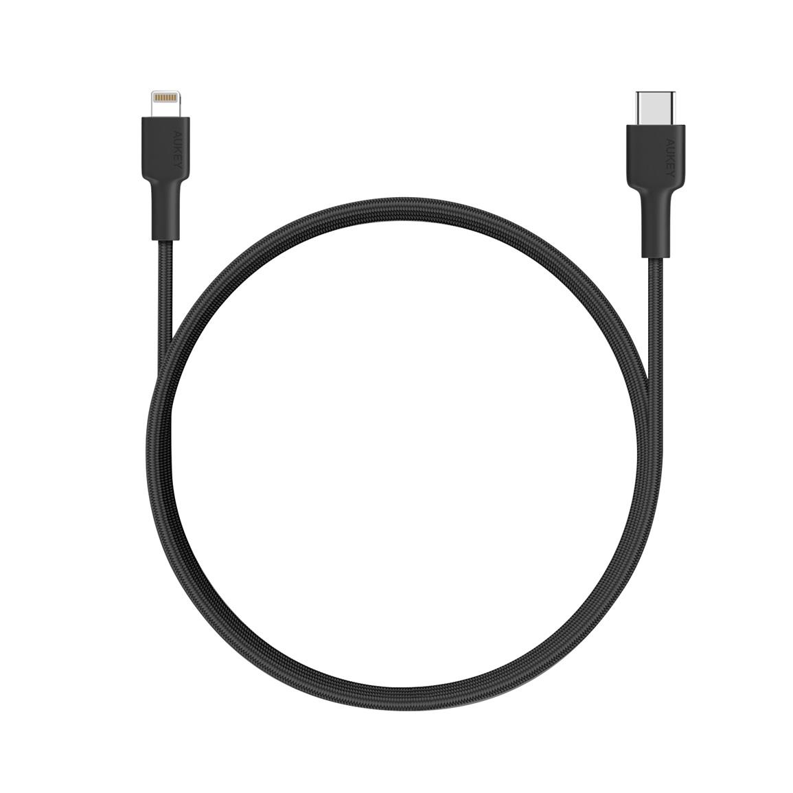 Kabel USB Aukey CB-CL4 USB-C - Lightning, 1,8m, oplot, m/m 0608119200221  - Incom Group
