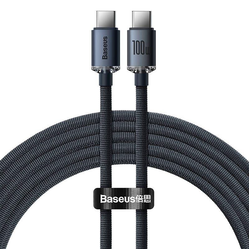 6932172602895 Kabel przewód USB-C PD 2.0 200cm Baseus Crystal CAJY000701 Quick Charge 3.0 5A z obsługą szybkiego ładowania 100W  - Incom Group
