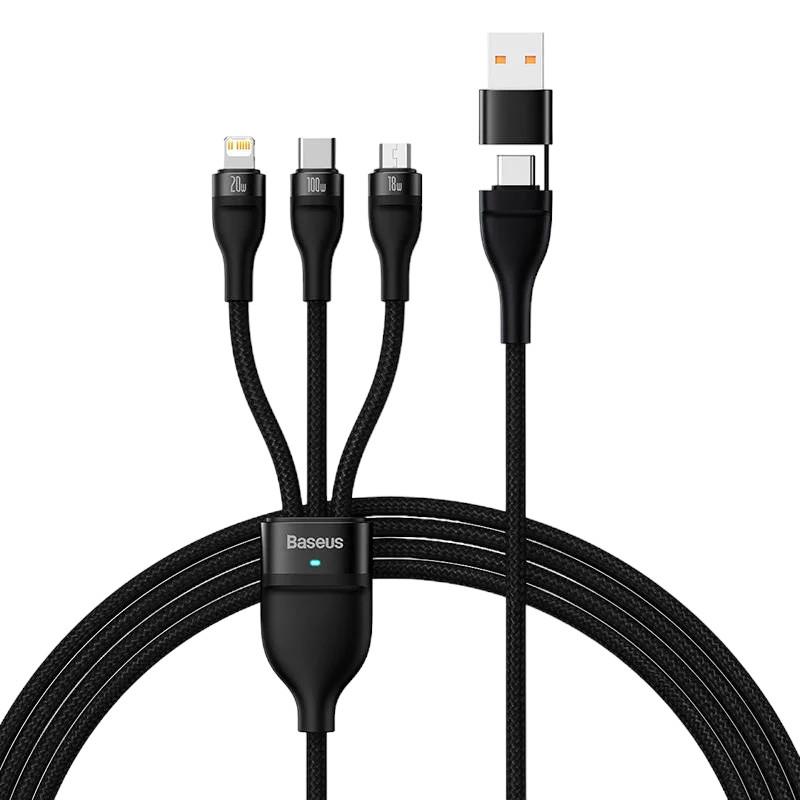 6932172608743 Kabel przewód USB-C 3w1 - USB-C, micro USB, Lightning 120cm Baseus CASS030101  - Incom Group
