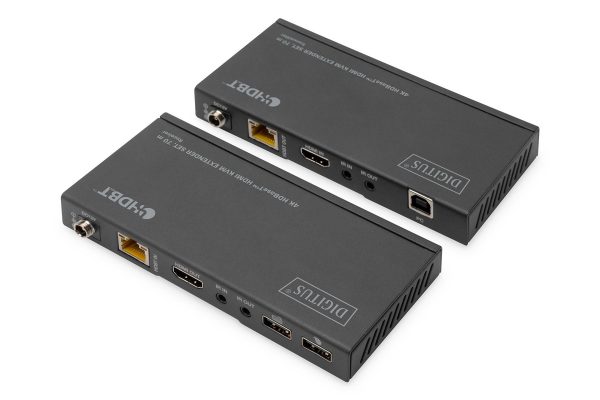 Przedłużacz/Extender KVM DIGITUS HDMI+USB HDBaseT 70m 4K30Hz HDCP 2.2 PoC (Power over Cable) audio IR (zestaw)  - Incom Group
 4016032480020