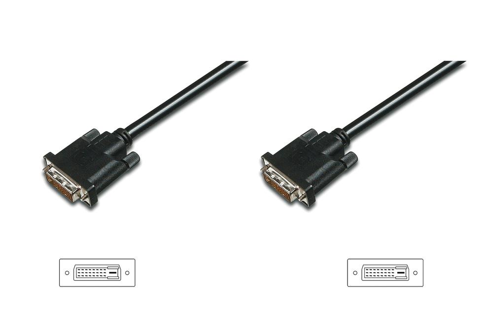 4016032298274  - Incom Group
 Kabel DIGITUS DVI-D DualLink WQXGA 30Hz Typ DVI-D/DVI-D (24+1) M/M czarny 1m