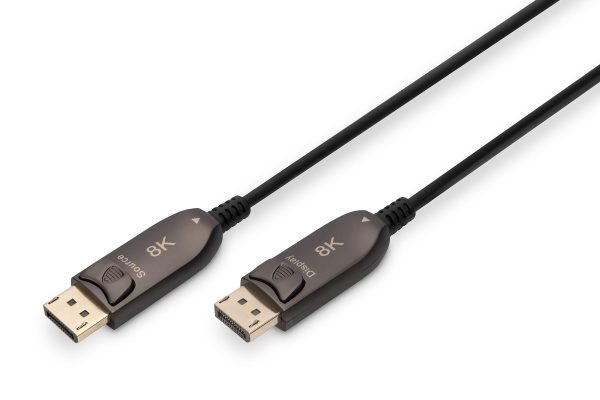 4016032467090 Kabel DIGITUS połączeniowy hybrydowy AOC DisplayPort 1.4 8K60Hz UHD DP/DP M/M czarny 20m  - Incom Group
