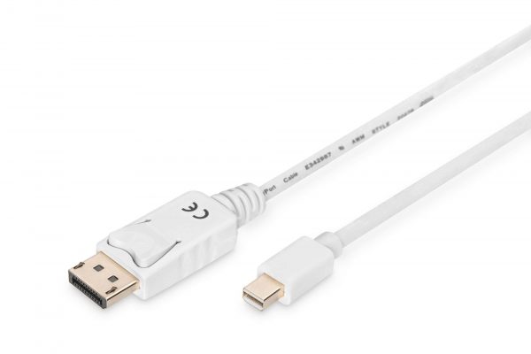 Kabel DisplayPort DIGITUS DP/M-DPmini /M, 1.1a biały, 2m 4016032289333  - Incom Group
