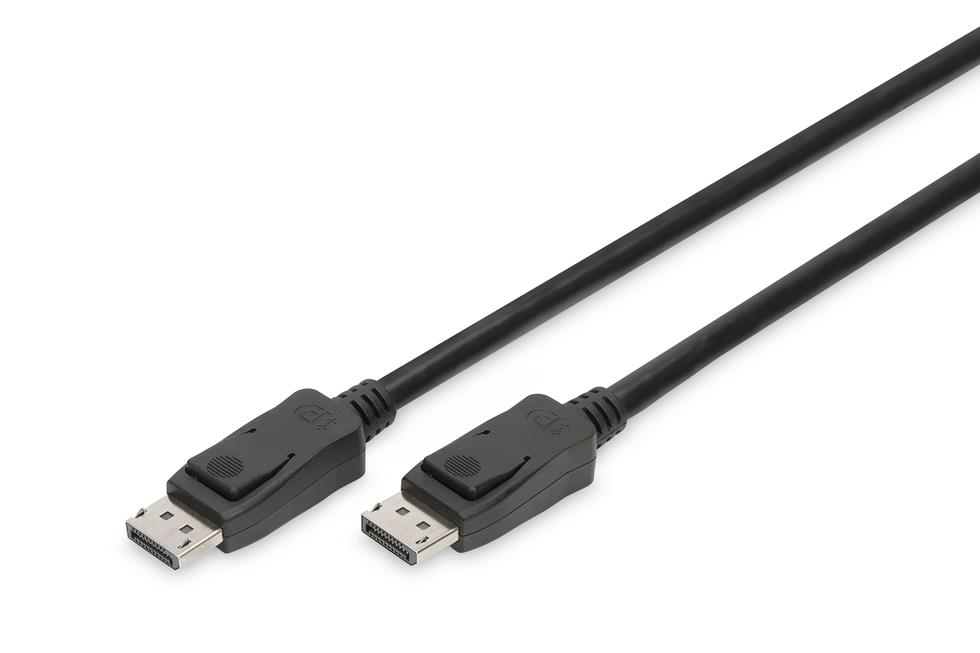 Kabel DIGITUS DisplayPort z zatrzaskami 8K 30Hz UHD Typ DP/DP M/M czarny 5m  - Incom Group
 4016032450290