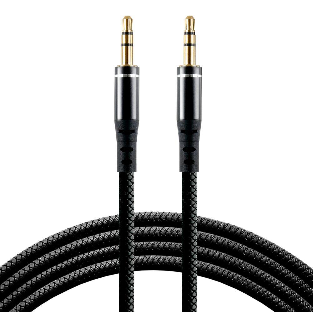 Kabel przewód silikonowy audio AUX wtyk - wtyk jack 3.5 mm stereo 100cm everActive CBS-1JB czarny  - Incom Group
 5903205774002