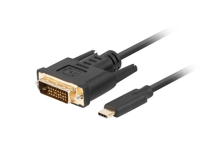 5901969436853 Kabel adapter Lanberg USB-C(M) - DVI-D(24+1) 1,8m czarny  - Incom Group
