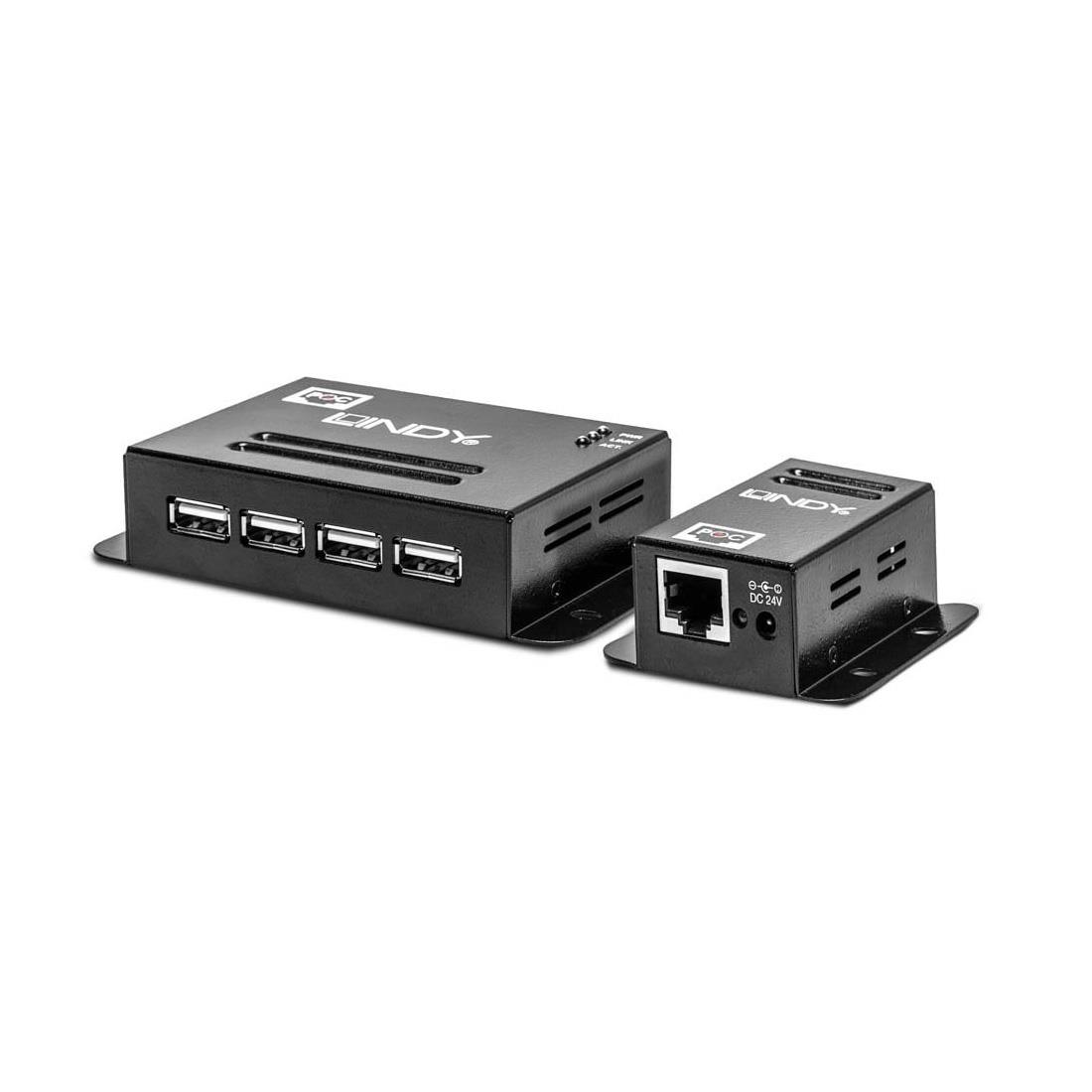 Extender USB 2.0 LINDY 4 Port Cat.6 50m czarny  - Incom Group
 4002888426817