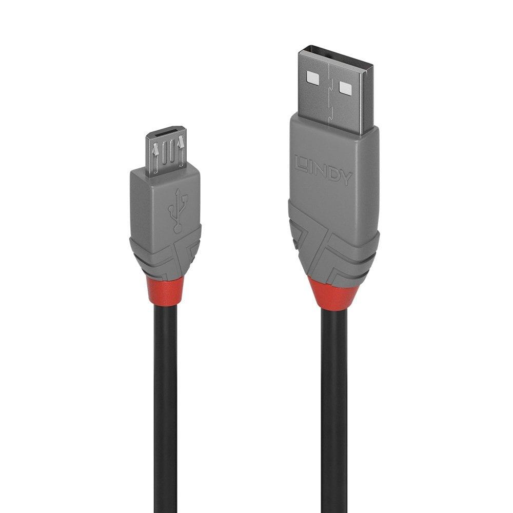 Kabel USB 2.0 LINDY Type A to Micro-B Cable, Anthra Line 1m Black 4002888367325  - Incom Group
