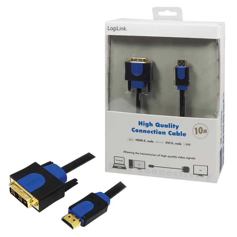 4052792005639  - Incom Group
 Kabel adapter LogiLink CHB3110 HDMI > DVI, 10m