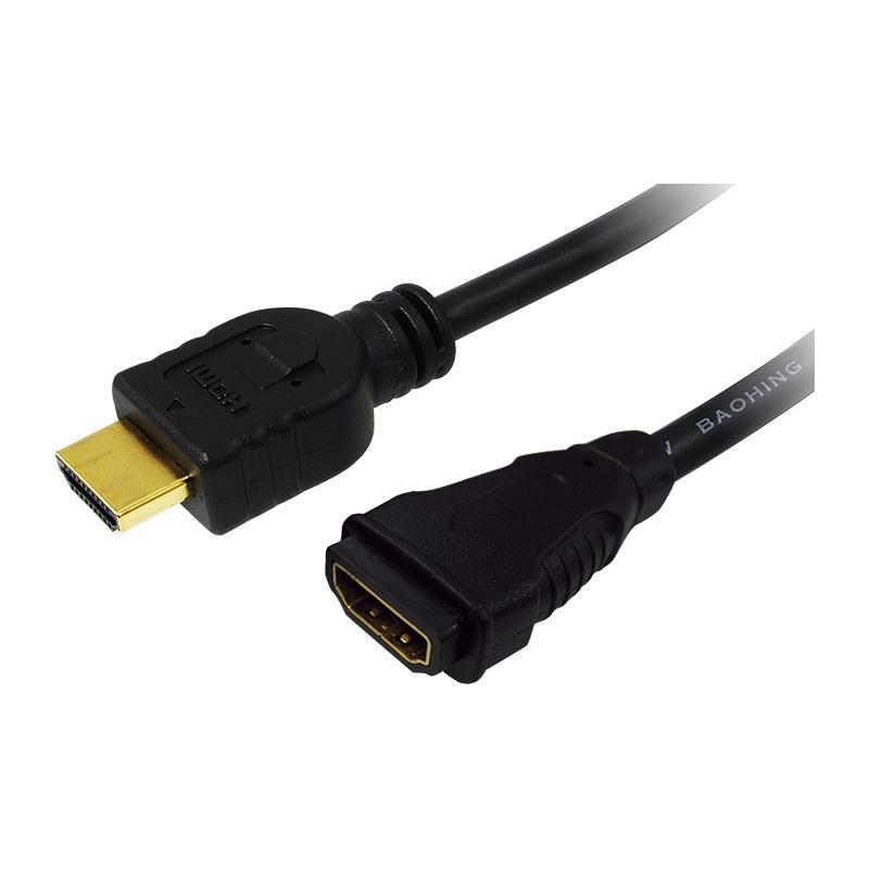 4052792000863 Kabel HDMI LogiLink CH0058 HDMI A 19-pin (M)>HDMI A 19-pin (F) 5m  - Incom Group
