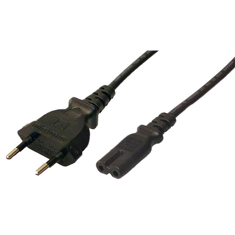 Kabel zasilający LogiLink CP092 Euro-8 > C7 VDE czarny 1,8m  - Incom Group
 4260113563724