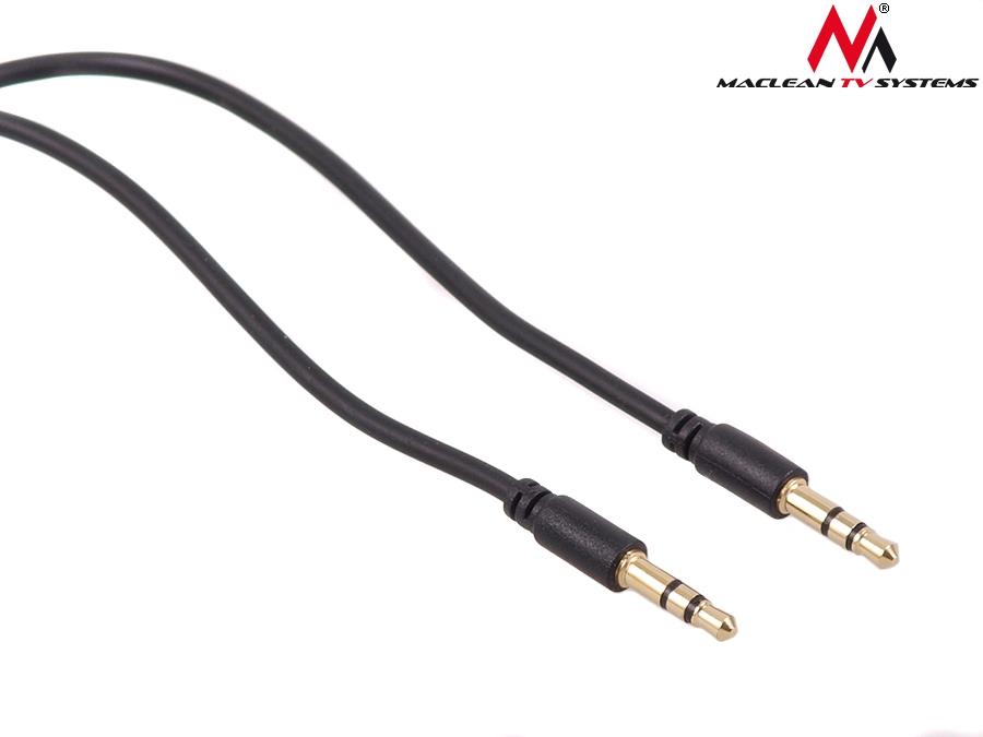 Kabel audio Maclean MCTV-815 miniJack 3,5mm (M) - miniJack 3,5mm (M), 1.5m Czarny 5902211102571  - Incom Group
