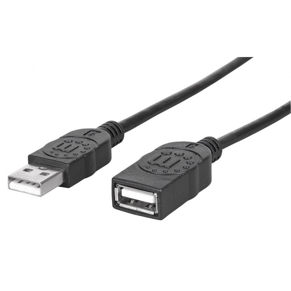 0766623308519 Kabel / Przedłużacz Manhattan USB 2.0 A-A M/F 1m czarny  - Incom Group
