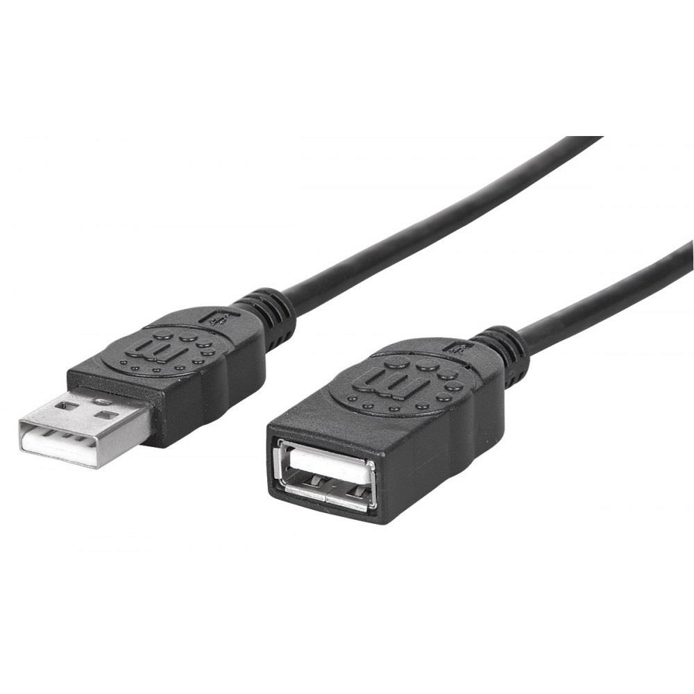 Kabel / przedłużacz Manhattan USB2.0 A-A M/F 1,8m czarny 0766623338653  - Incom Group
