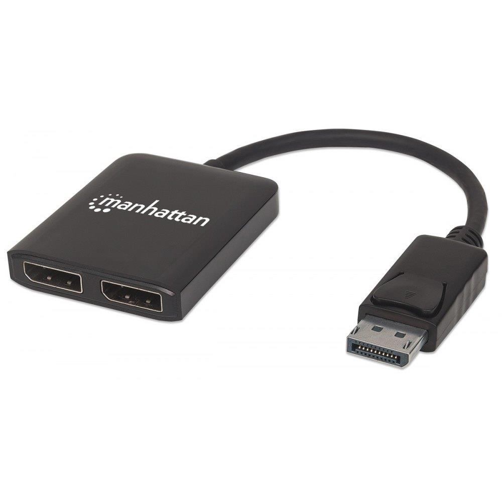 Rozdzielacz AV / Splitter Manhattan DisplayPort 1x2 4K*30Hz MST Hub  - Incom Group
 0766623207768