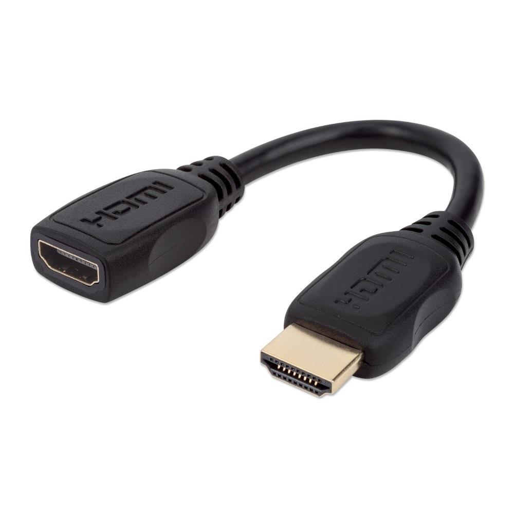  - Incom Group
 0766623354523 Kabel / Przedłużacz Manhattan HDMI-HDMI M/F Ethernet 4K*60Hz 0,2m, czarny