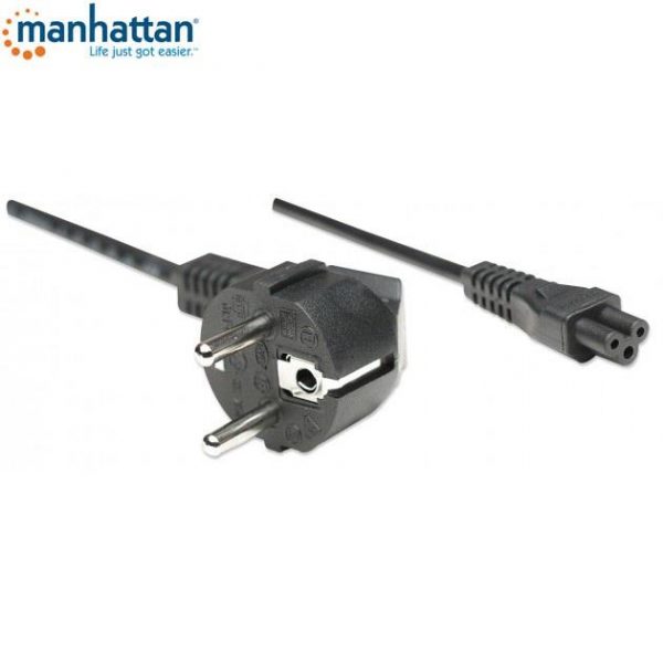 Kabel zasilający Manhattan koniczynka 1,8m, czarny ICOC 0766623371131  - Incom Group
