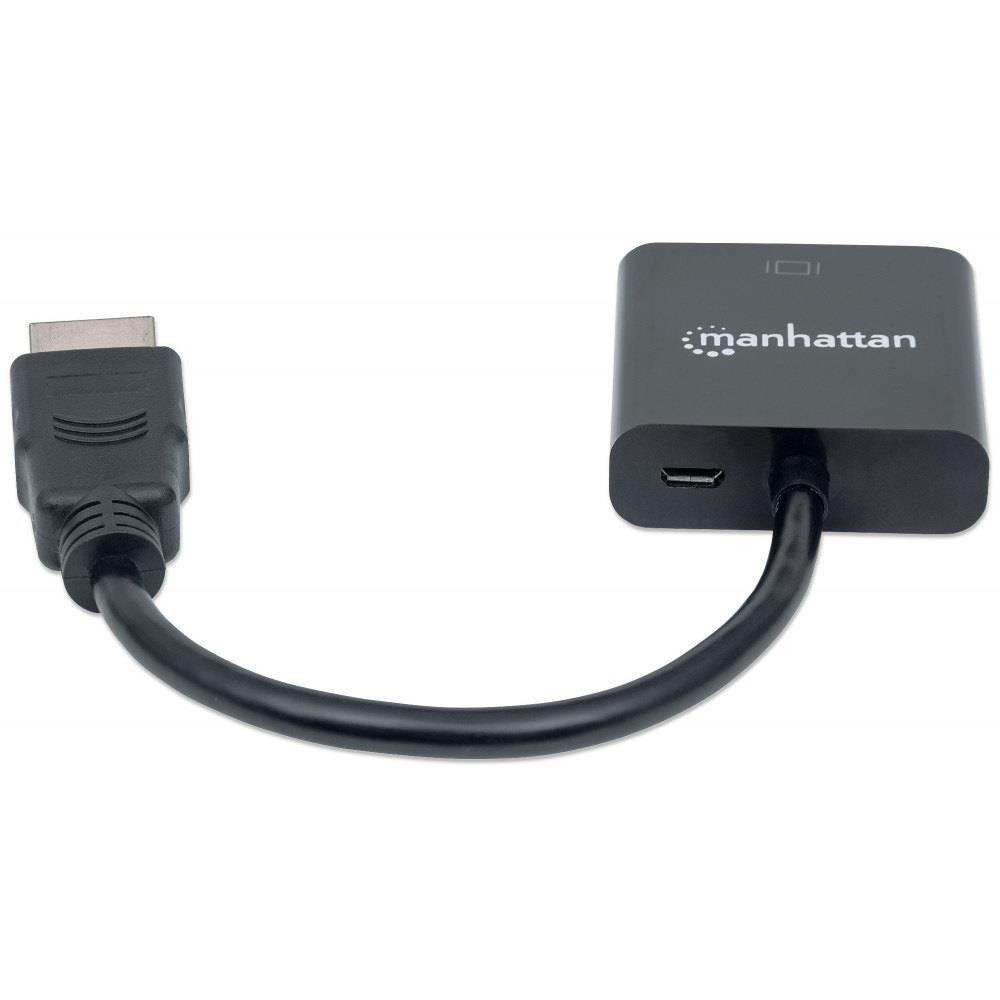 Kabel adapter Manhattan HDMI na VGA 1080p MicroUSB 0766623151467  - Incom Group
