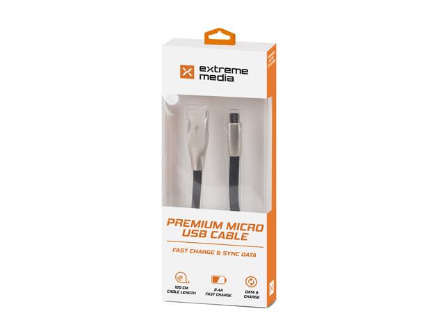 Kabel Natec Extreme Media micro USB-B - USB-A M/M 1m czarny  - Incom Group
 5901969411683