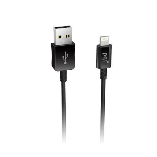 4716329674049 Kabel USB - Lightning PQI 1m, czarny, iPhone, iPad  - Incom Group
