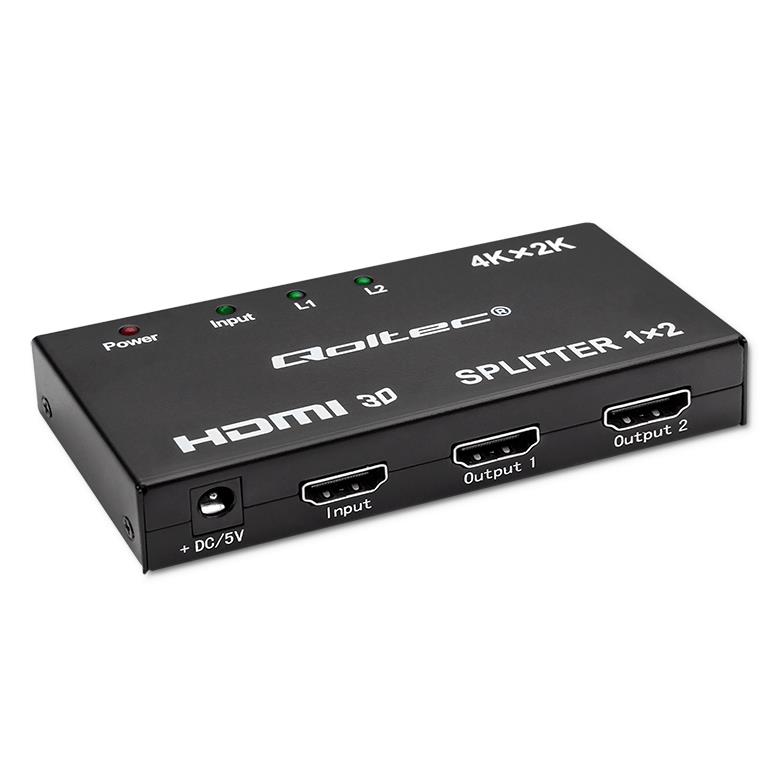  - Incom Group
 5901878517964 Rozdzielacz aktywny Qoltec Splitter 2 x HDMI 4K x 2K | 3.4Gb/s