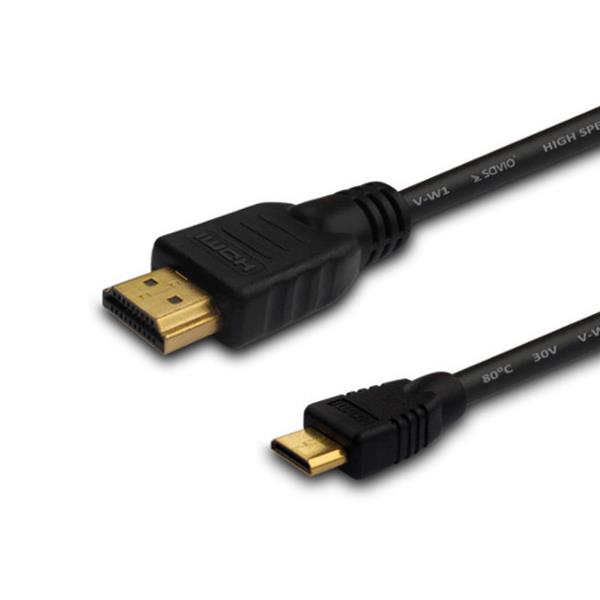 5902768707434  - Incom Group
 Kabel HDMI-miniHDMI Savio CL-09 1,5m, czarny, złote końcówki v1.4 high