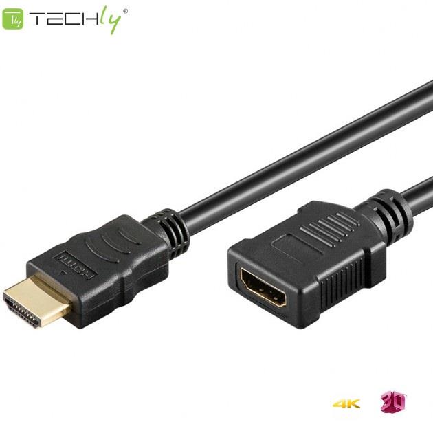  - Incom Group
 8057685306127 Przedłużacz HDMI Techly HDMI-HDMI V1.4 M/F Ethernet 3D 4K, 1,8m, czarny