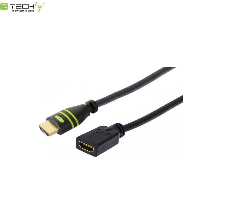 8051128106824  - Incom Group
 Przedłużacz HDMI Techly HDMI-HDMI M/F Ethernet 3D 4K, 0,2m, czarny