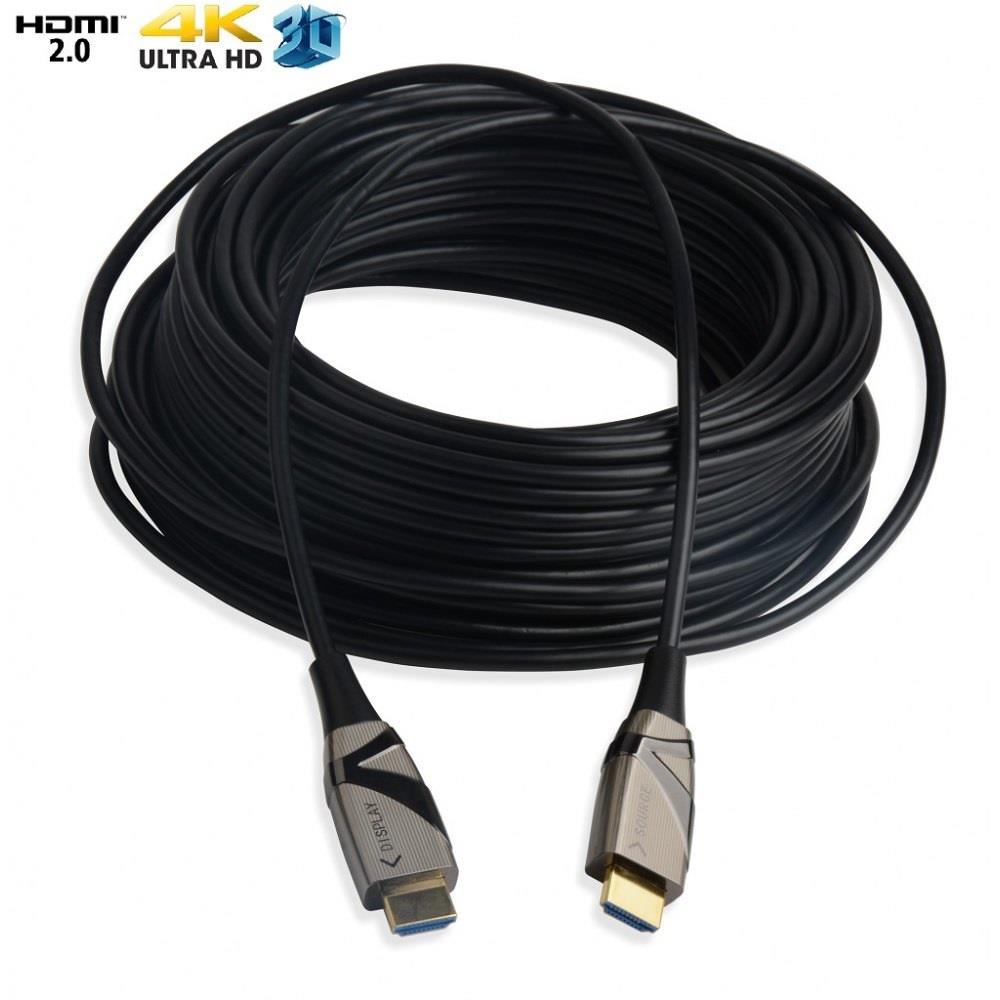 8051128104004 Kabel optyczny HDMI Techly HDMI-HDMI 2.0 M/M Ethernet 3D 4K, 50m, czarny  - Incom Group
