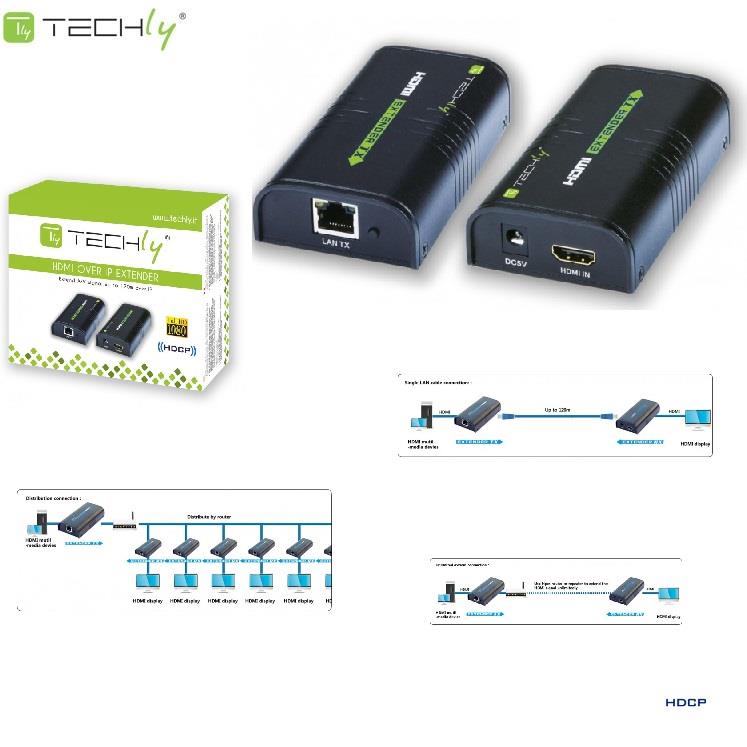  - Incom Group
 Extender / splitter HDMI Techly IDATA EXTIP-373 po skrętce Cat. 5e/6/6a/7 do 120m, over IP, czarny 8057685306004