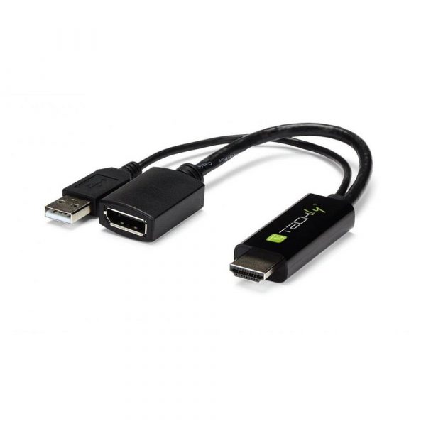 Konwerter/Adapter Techly HDMI z zasilaniem USB / DisplayPort 4K*60Hz 8059018362589  - Incom Group
