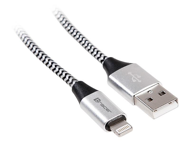 Kabel Tracer USB 2.0 iPhone AM - Lightning 1m czarno-srebrny  - Incom Group
 5907512863367