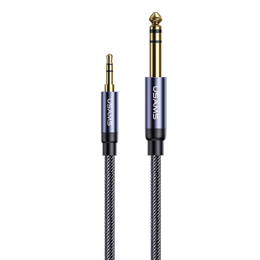 Kabel Audio Usams SJ539 Jack 3,5mm/6,35mm  1,2m czarny  - Incom Group
 6958444975290