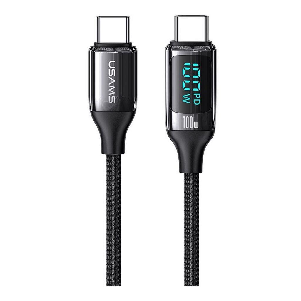 Kabel USB Usams U78 USB-C/USB-C 100W PD Fast Charging 1,2m LED-czarny  - Incom Group
 6958444975450