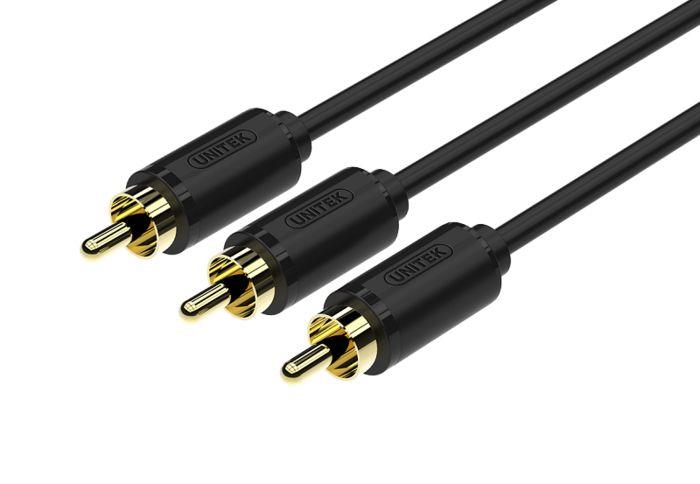 Kabel Unitek Y-C950BK 3x RCA (M) - 3x RCA (M) 1,5m, Gold 4894160021601  - Incom Group
