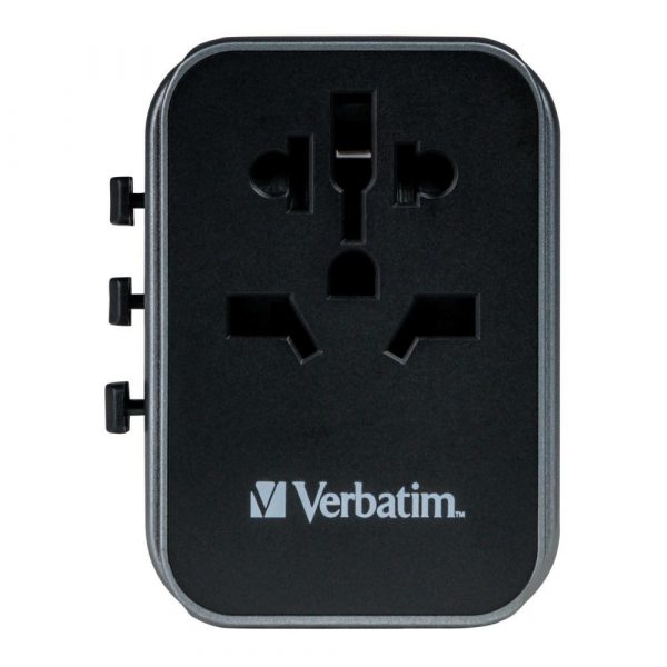 0023942495451 Adapter podróżny Verbatim UTA-03 globalny 1xUSB-C PD 30W QC 18W, 1xUSB-C 15W, 2xUSB-A 12W  - Incom Group
