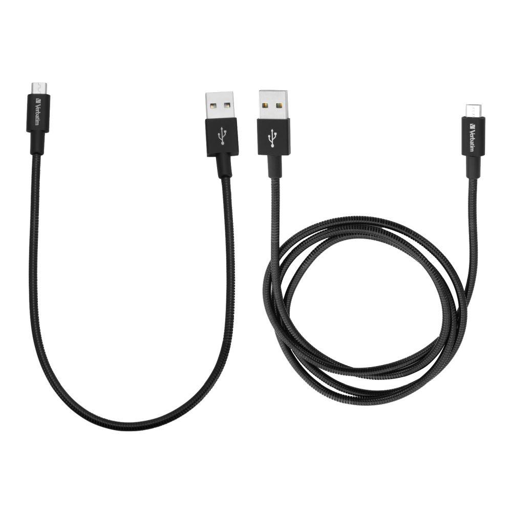 Kabel Verbatim micro USB-B(M) - USB-A(M) 100cm i 30cm czarny 2pak 0023942488750  - Incom Group
