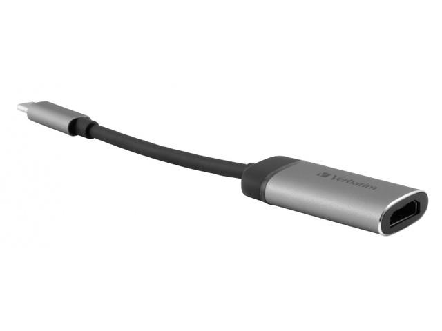 Kabel adapter Verbatim USB type-C(M) - HDMI(F) 0,1m czarno-srebrny 0023942491439  - Incom Group
