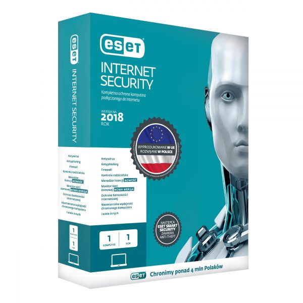  - Incom Group
 5907758065044 Oprogramowanie ESET Internet Security dla 1 komputera, 12 m-cy, BOX