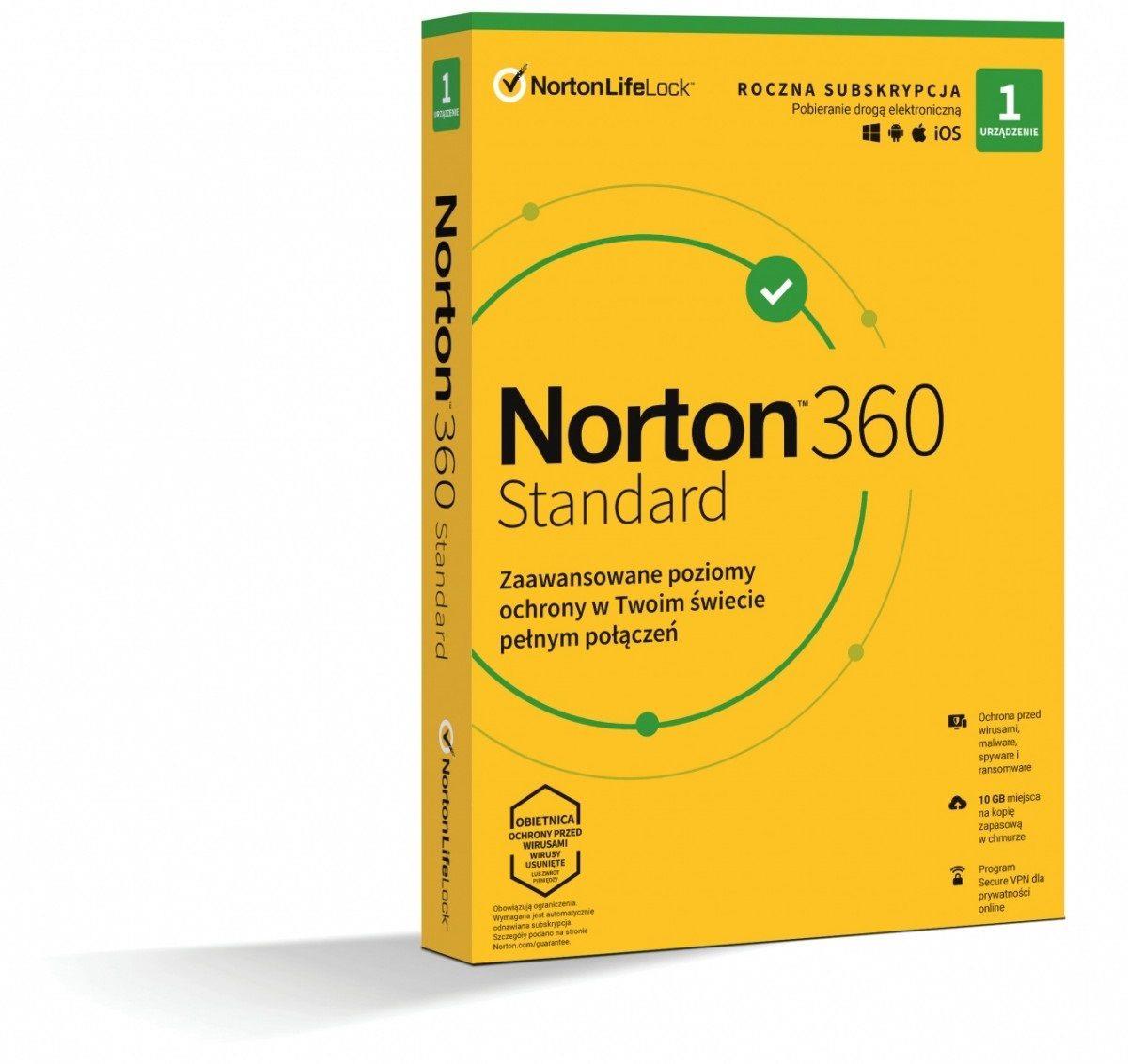  - Incom Group
 5397231004675 Oprogramowanie NORTON 360 STANDARD 10GB PL 1 użytkownik, 1 urządzenie, 1 rok