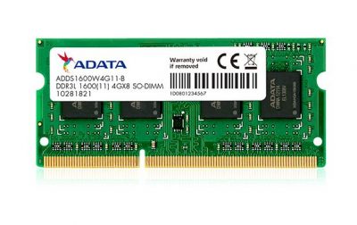 Pamięć SODIMM DDR3L ADATA 4GB (1x4GB) 1600MHz CL11 1,35V 4713435796719  - Incom Group
