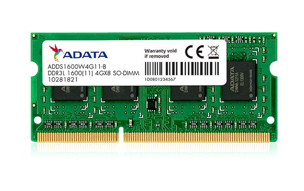 4713435796719  - Incom Group
 Pamięć SODIMM DDR3L ADATA 4GB (1x4GB) 1600MHz CL11 1,35V