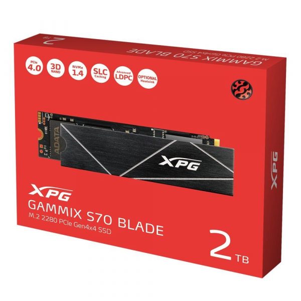 4711085933072 Dysk SSD ADATA XPG GAMMIX S70 BLADE 2TB M.2 PCIe NVMe (7400/6800 MB/s) 2280, 3D NAND  - Incom Group
