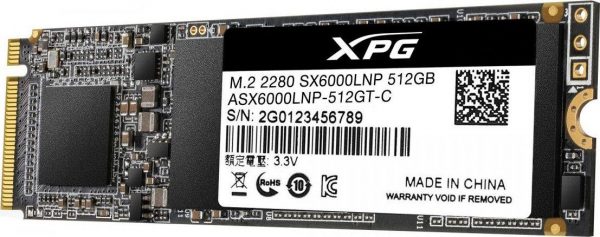 Dysk SSD ADATA XPG SX6000 Lite 512GB M.2 PCIe NVMe (1800/1200 MB/s) 2280, 3D NAND  - Incom Group
 4710273770734