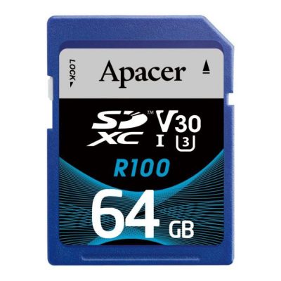  - Incom Group
 Karta pamięci SDXC Apacer R100 64GB (100/80 MB/s) Class 10 UHS-I U3 V30 4712389917348