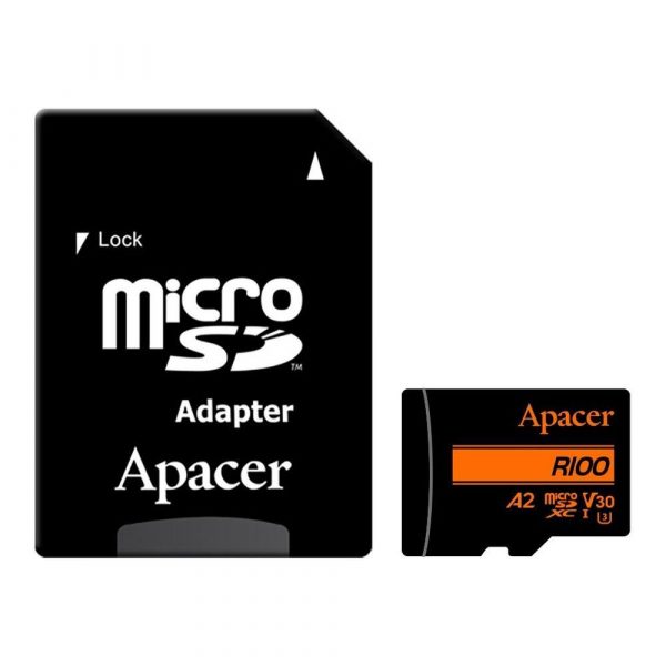 Karta pamięci microSDXC Apacer R100 128GB (100/80 MB/s) Class 10 UHS-I U3 V30 A2 + Adapter 4712389917560  - Incom Group
