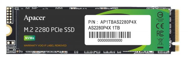  - Incom Group
 4712389919045 Dysk SSD Apacer AS2280P4X 1TB M.2 PCIe NVMe Gen3 x4 2280 (2100/1700 MB/s)