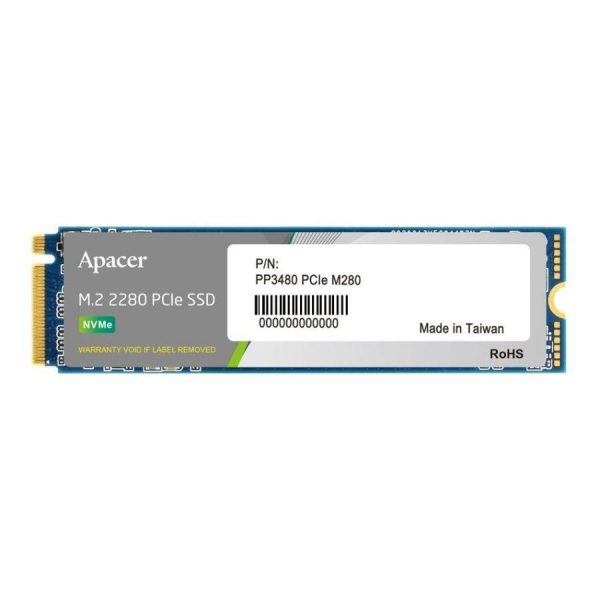  - Incom Group
 4712389918635 Dysk SSD Apacer PP3480 1TB M.2 PCIe NVMe Gen3 x4 2280 (2450/2000 MB/s), TLC 3D NAND