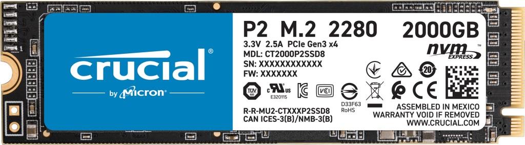  - Incom Group
 Dysk SSD Crucial P2 2TB M.2 PCIe 3.0 NVMe 2280 (2400/1900MB/s) 0649528902320